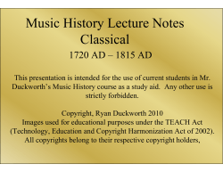 Music History Lecture Notes - Classical