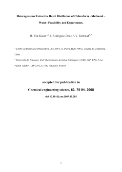Heterogeneous Extractive Batch Distillation of Chloroform