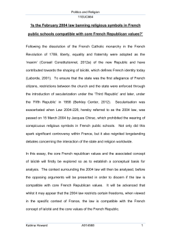 Is the February 2004 law banning religious symbols in French public