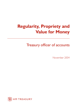 Regularity, Propriety and Value for Money