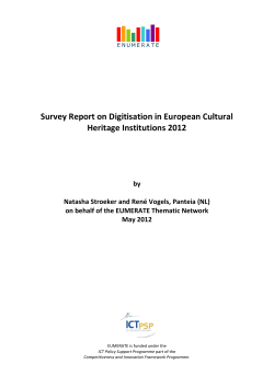 Survey Report on Digitisation in European Cultural