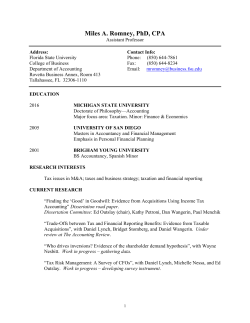 Miles A. Romney, PhD, CPA - FSU College of Business