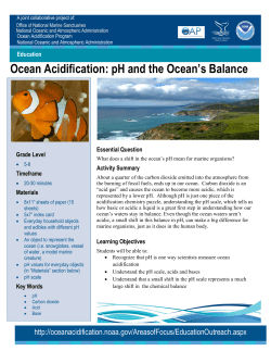 Ocean Acidification: pH and the Ocean`s Balance