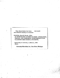 AN INTEGRATED COURSE IN MUSIC LITERATURE, THEORY