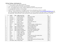 200 Book Challenge Adult Reading List. &bull; The list is in order by Call