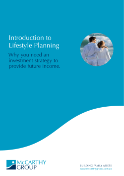 Introduction to Lifestyle Planning