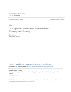 That Mysterious, Remisse Knot: Katherine Philips`s