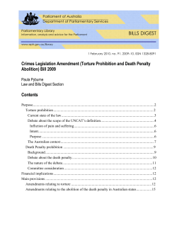 Crimes Legislation Amendment (Torture Prohibition and Death
