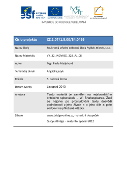 Číslo projektu CZ.1.07/1.5.00/34.0499