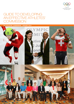 GUlDE TO DEVELOPlNG AN EFFECTlVE ATHLETES` COMMlSSlON