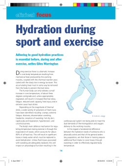 Hydration during sport and exercise