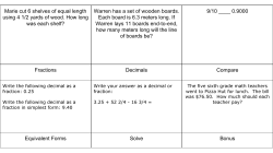 Marie cut 6 shelves of equal length using 4 1/2 yards of wood. How