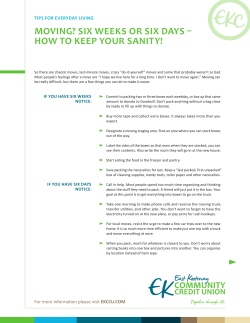 MOVING? sIx weeks Or sIx days &ndash; HOW TO KEEP YOUR SANITY!