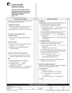 Orders for Patient with Persistent Elevation in ICP