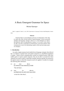 A Basic Emergent Grammar for Space