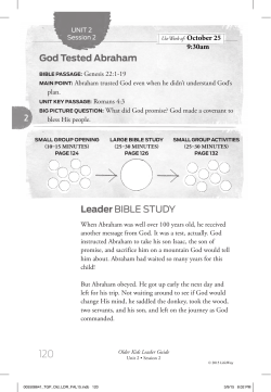 Leader BIBLE STUDY God Tested Abraham