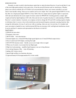 R9000 RECEIVER Presently, in order to satisfy