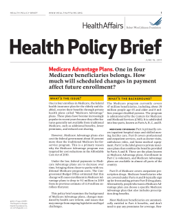 Medicare Advantage Plans. One in four