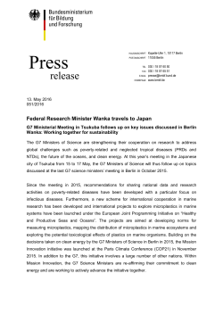 Federal Research Minister Wanka travels to Japan