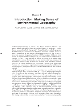 Introduction: Making Sense of Environmental Geography