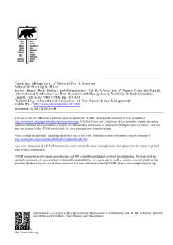 Population Management of Bears in North America Author(s