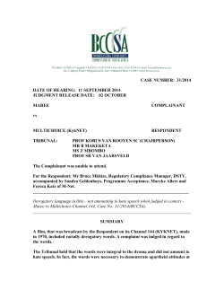 fill in heading please - Broadcasting Complaints Commission of