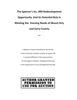 Spencer`s Inc. Mill Redevelopment Opportunity