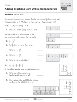 Adding Fractions with Unlike Denominators
