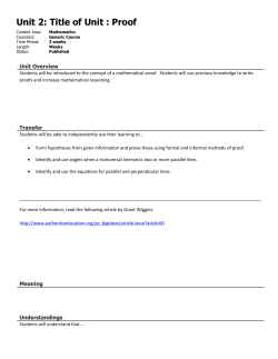 Unit 2: Title of Unit : Proof