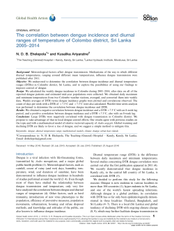 The correlation between dengue incidence and diurnal ranges of