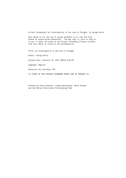 An Investigation of the Laws of Thought