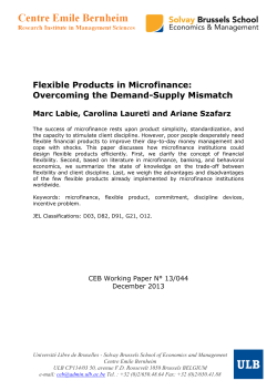 Flexible Products in Microfinance: Overcoming the Demand