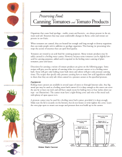 Canning Tomatoes and Tomato Products