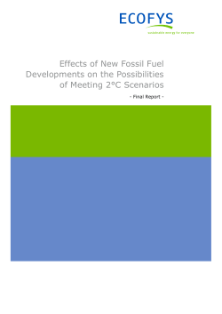 Effects Of New Fossil Fuel Developments On The Possibilities