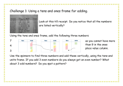 Challenge 1: Using a tens and ones frame for adding.