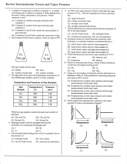 Page 1 Review Intermolecular Forces and Vapor Pressure I. A