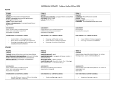 CURRICULUM SUMMARY &ndash; Religious Studies (KS4 and KS5