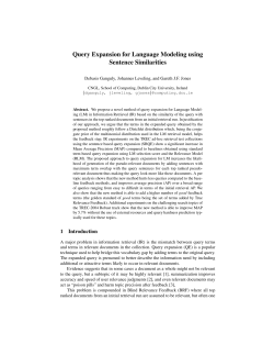 Query Expansion for Language Modeling using Sentence Similarities