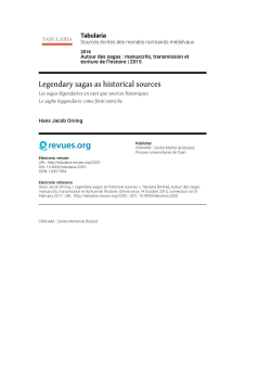 Legendary sagas as historical sources - Tabularia