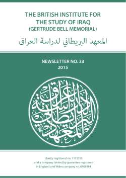 Newsletter 33 - The British Institute for the Study of Iraq