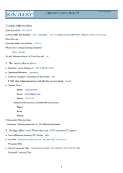 Current Course Report