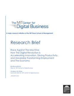 Race Against The Machine - MIT Center for Digital Business