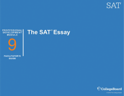 SAT Suite of Assessments Facilitator`s Guide