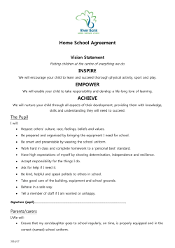 Home School Agreement INSPIRE EMPOWER ACHIEVE