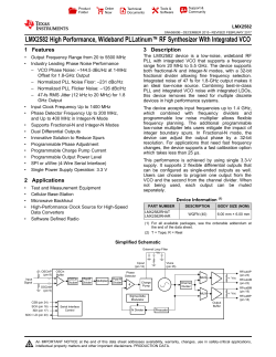 LMX2582 High Performance, Wideband