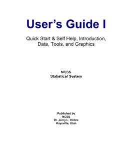 NCSS User`s Guide I