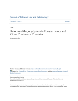 Reforms of the Jury-System in Europe: France and Other