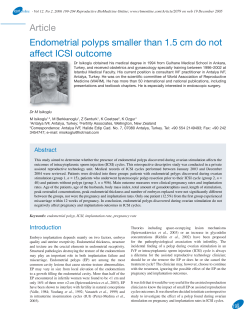 Endometrial polyps smaller than 1.5 cm do not affect ICSI outcome
