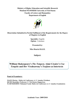 Ministry of Higher Education and Scientific Research Mouloud
