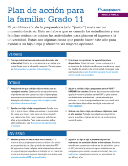 Plan de acci&oacute;n para la familia: Grado 11